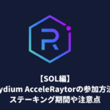 【SOL編】Raydium AcceleRaytorの参加方法。ステーキング期間や注意点